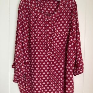 NYDJ Plus Geometric Print  Blouse 1X